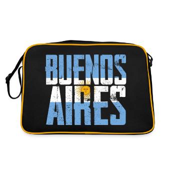 Buenos Aires Argentinien - Retro Tasche - Schwarz/Gold - Hinten