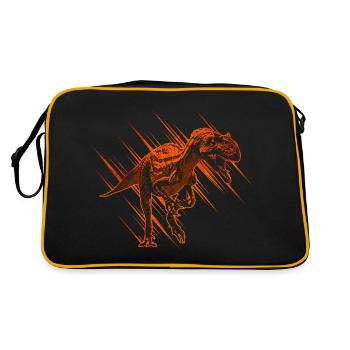 Allosaurus Dinosaurier - Retro Tasche - Schwarz/Gold - Hinten