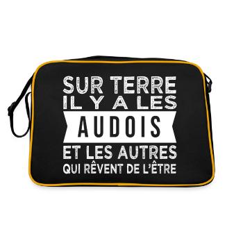 sur terre il y a les Audois Humour Aude - Sac Retro - noir/or - Dos