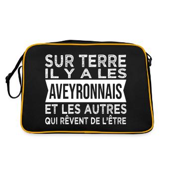 sur terre il y a les Aveyronnais Humour Aveyron - Sac Retro - noir/or - Dos