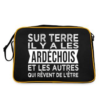 sur terre il y a les Ardéchois Humour Ardéche - Sac Retro - noir/or - Dos