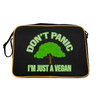 don't panic im just a vegan - Retro Bag - black/gold - Back