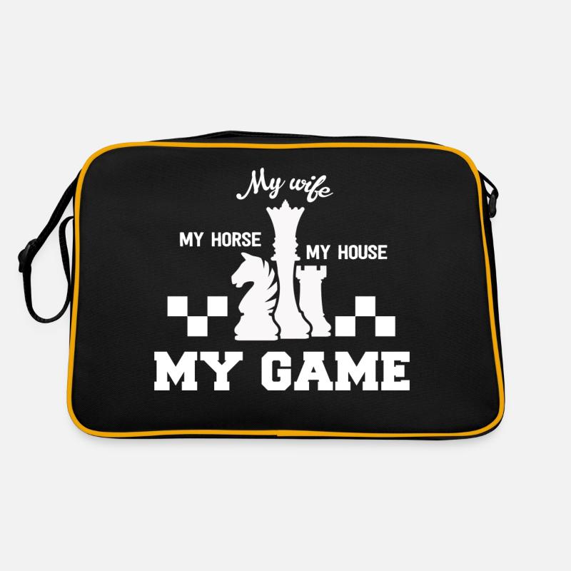 Schach Springer Dame Turm Spiel Geschenk Retro Tasche