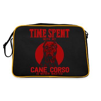 Cane Corso dog puppy dog gift idea - Retro Bag - black/gold - Back