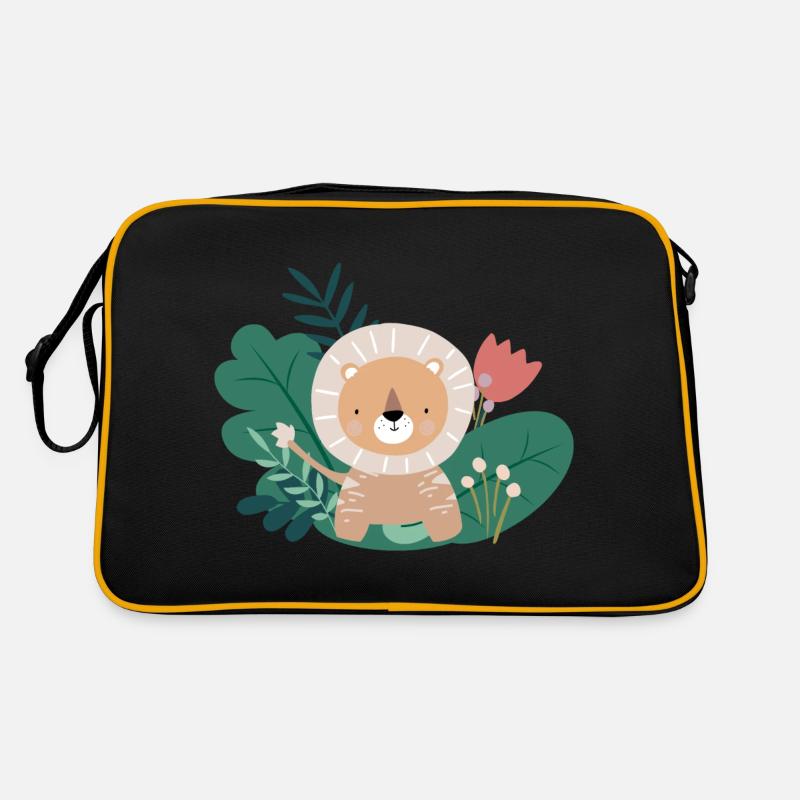 Kleiner Löwe im Dschungel | Safaritour Boho-Style Retro Tasche