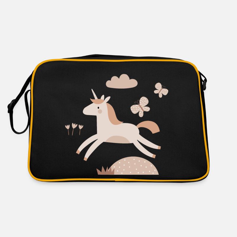 Licorne et papillons | Moderne et boho Sac Retro