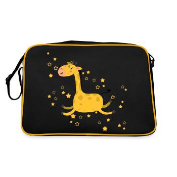 Girafe avec des étoiles | Moderne | Enfants de style boho - Sac Retro - noir/or - Dos