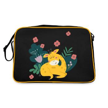 Girafe dans la jungle | Style boho pour les enfants - Sac Retro - noir/or - Dos