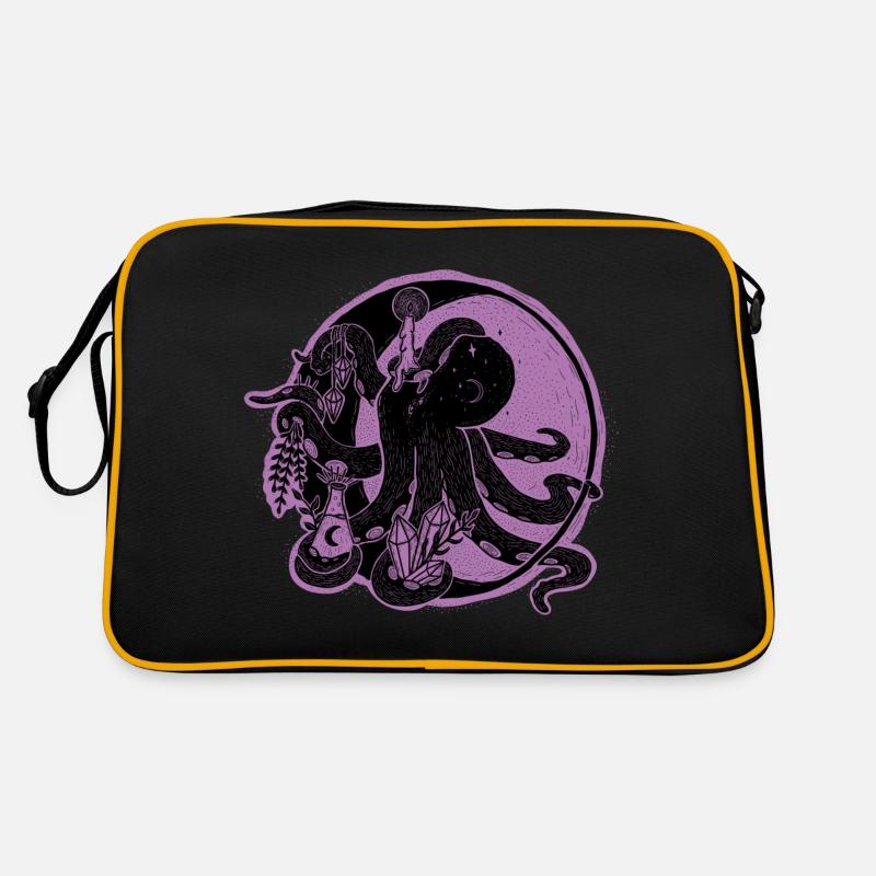 Illustration de la pieuvre sorcière - Sac Retro - noir/or