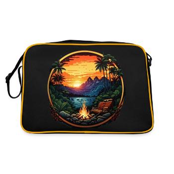 Wilderness Adventure amidst Tropical Forest - Retro Bag - black/gold - Back