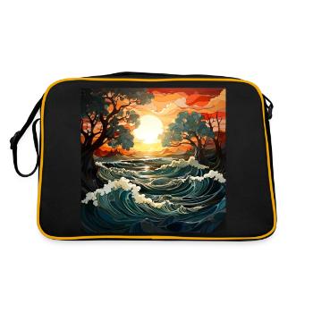Ocean at sunset - Retro Bag - black/gold - Back