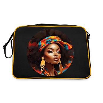 Funkeln im Afro-Stil - Retro Tasche - Schwarz/Gold - Hinten