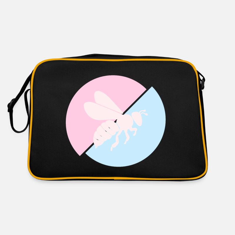 Abeille Contraste Rouge Bleu Pastel Sac Retro