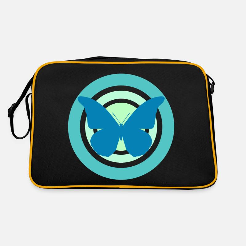 Schmetterling Grüntöne Retro Tasche