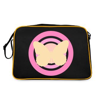 Pink Yellow Butterfly - Retro Bag - black/gold - Back