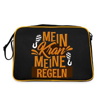 Krahnführer Kranfahrer - Retro Tasche - Schwarz/Gold - Hinten