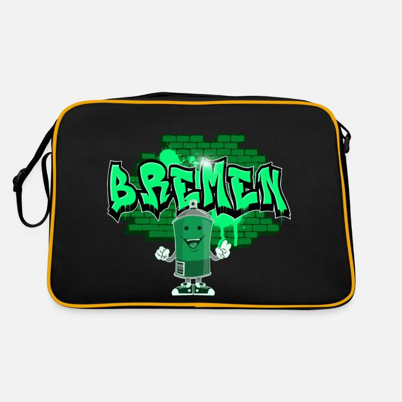 Bremen Graffiti - Retro Tasche - Schwarz/Gold