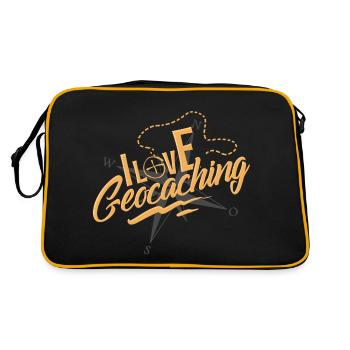 Geocaching - Retro Tasche - Schwarz/Gold - Hinten