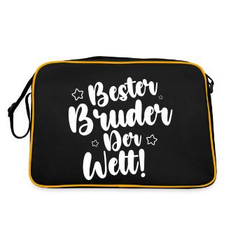 Bester Bruder Der Welt - Retro Tasche - Schwarz/Gold - Hinten