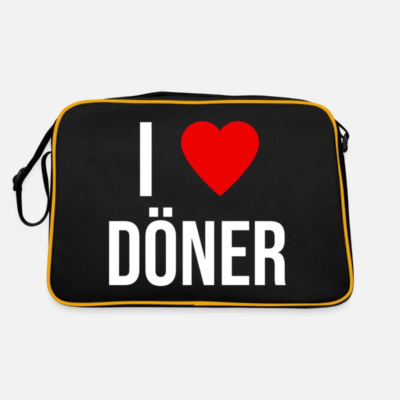 I LOVE KEBAB - Retro Bag - black/gold