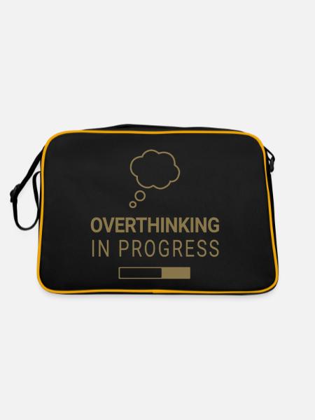 Overthinking in progress - Retro Tasche - Schwarz/Gold - Hinten