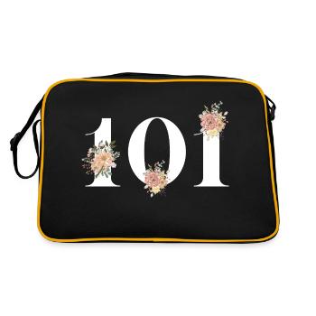 101st Anniversary Flowers (Gift of 101 years) - Retro Bag - black/gold - Back