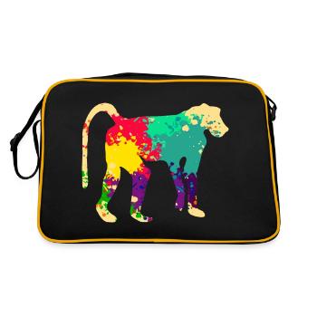 Colorful baboon - Retro Bag - black/gold - Back