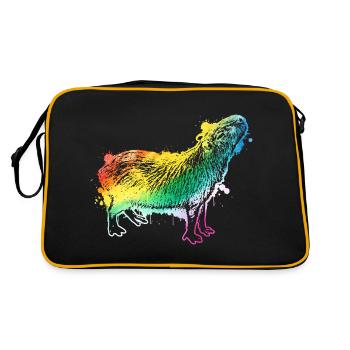 Capybara - Retro Tasche - Schwarz/Gold - Hinten