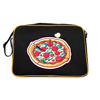 Pizza Slice Drawing - Retro Bag - black/gold - Back