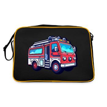 Fire Truck Illustration - Retro Bag - black/gold - Back
