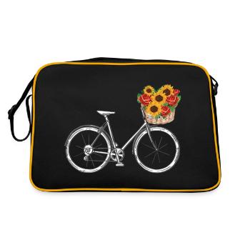Vélo avec panier de fleurs style rétro - Sac Retro - noir/or - Dos