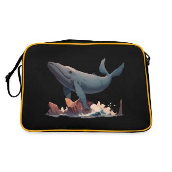 Baleine volante - Sac Retro - noir/or - Dos