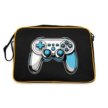 Controller Blue Illustration - Retro Bag - black/gold - Back