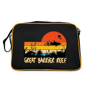 Great Barrier Reef - Retro Tasche - Schwarz/Gold - Hinten