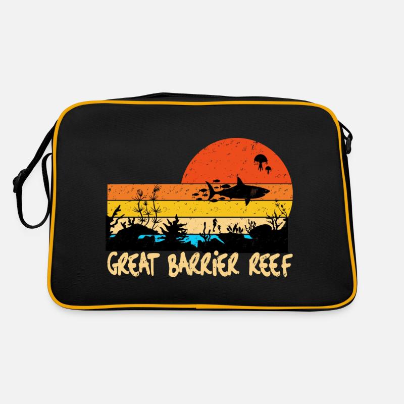 Great Barrier Reef - Retro Tasche - Schwarz/Gold