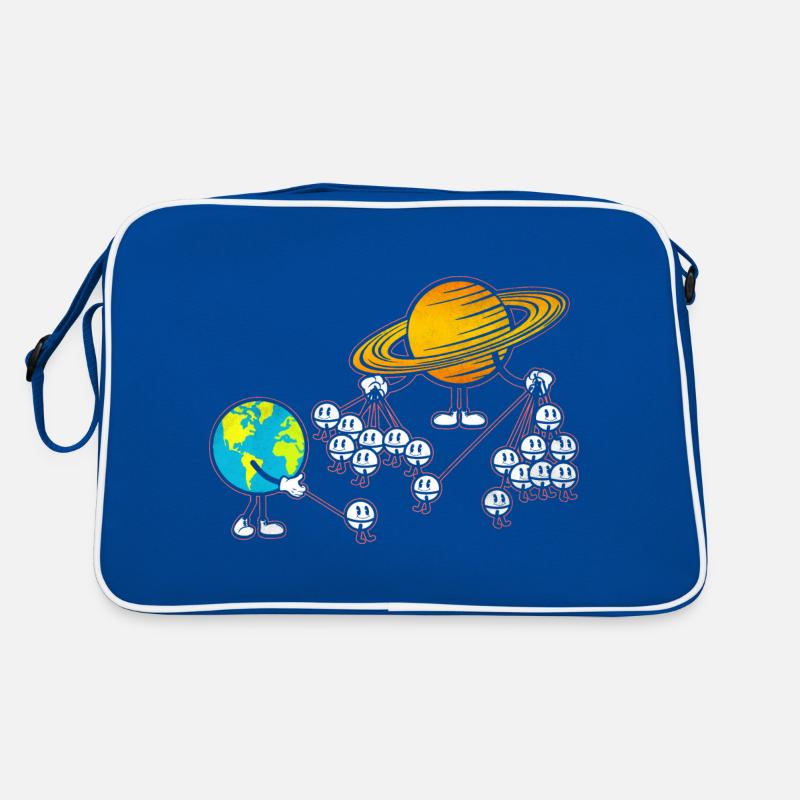 Saturne et la Terre avec leurs lunes Sac Retro
