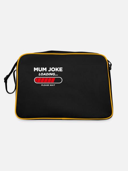 Mum Joke Loading - Retro Bag - black/gold - Back