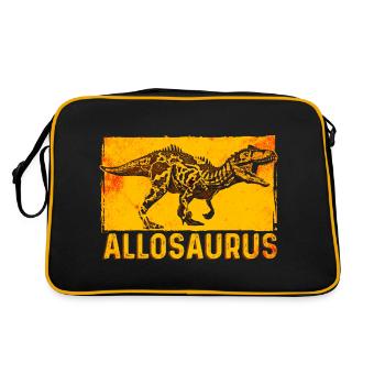 Allosaurus Dinosaurier - Retro Tasche - Schwarz/Gold - Hinten