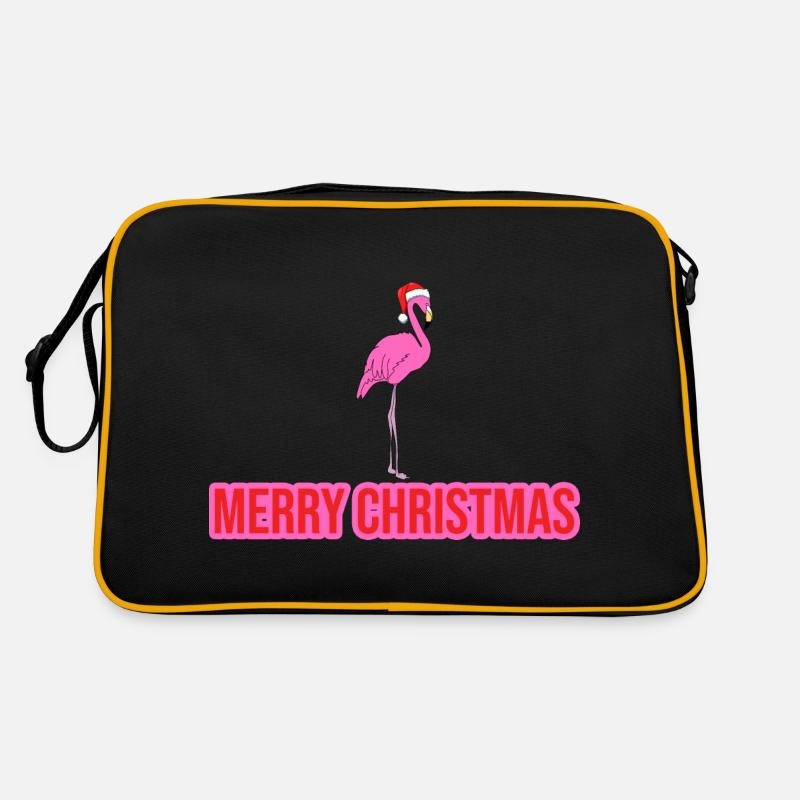 flamingo merry christmas Retro Tasche