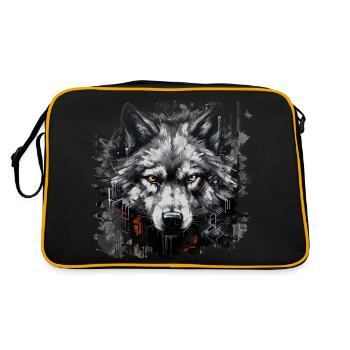 Loup solitaire. Chasseur urbain dans le style graffiti. - Sac Retro - noir/or - Dos