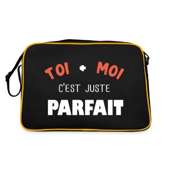 Amoureux humour couple saint valentin - Sac Retro - noir/or - Dos