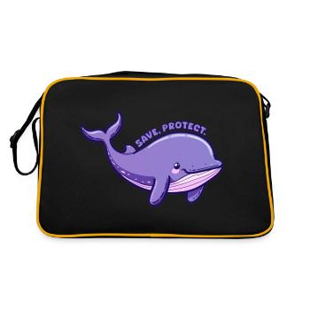 Save Protect - Baleine violette - Sticker - Sac Retro - noir/or - Dos
