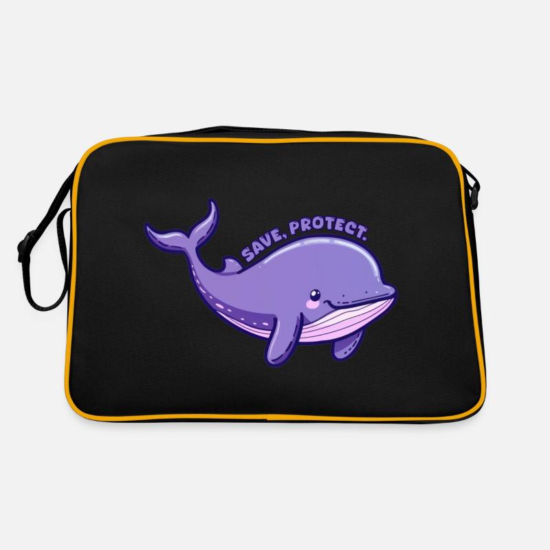 Save Protect - Baleine violette - Sticker Sac Retro