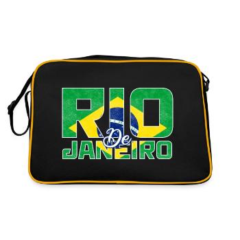 Rio de Janeiro Brésil Drapeau - Sac Retro - noir/or - Dos