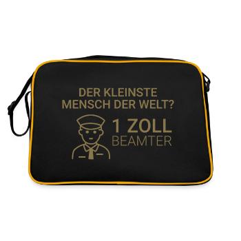 Der kleinste Mensch der Welt? 1 Zoll Beamter - Retro Tasche - Schwarz/Gold - Hinten