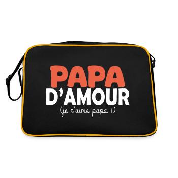 papa d amour je t aime papa - Sac Retro - noir/or - Dos