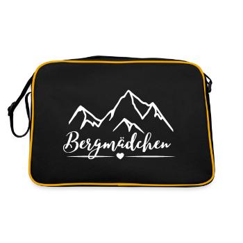 Bergmädchen - Retro Tasche - Schwarz/Gold - Hinten