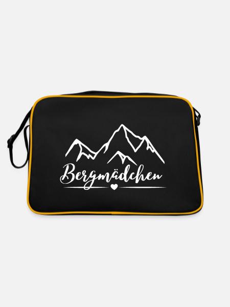 Bergmädchen - Retro Tasche - Schwarz/Gold