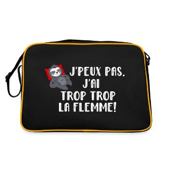 j peux pas j ai la flemme - Sac Retro - noir/or - Dos
