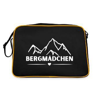 Bergmädchen - Retro Tasche - Schwarz/Gold - Hinten